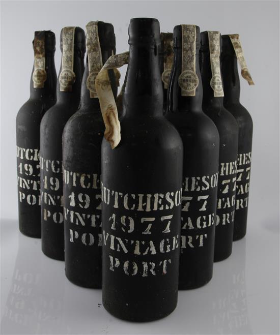 Ten bottles of Hutcheson 1977 Vintage Port,